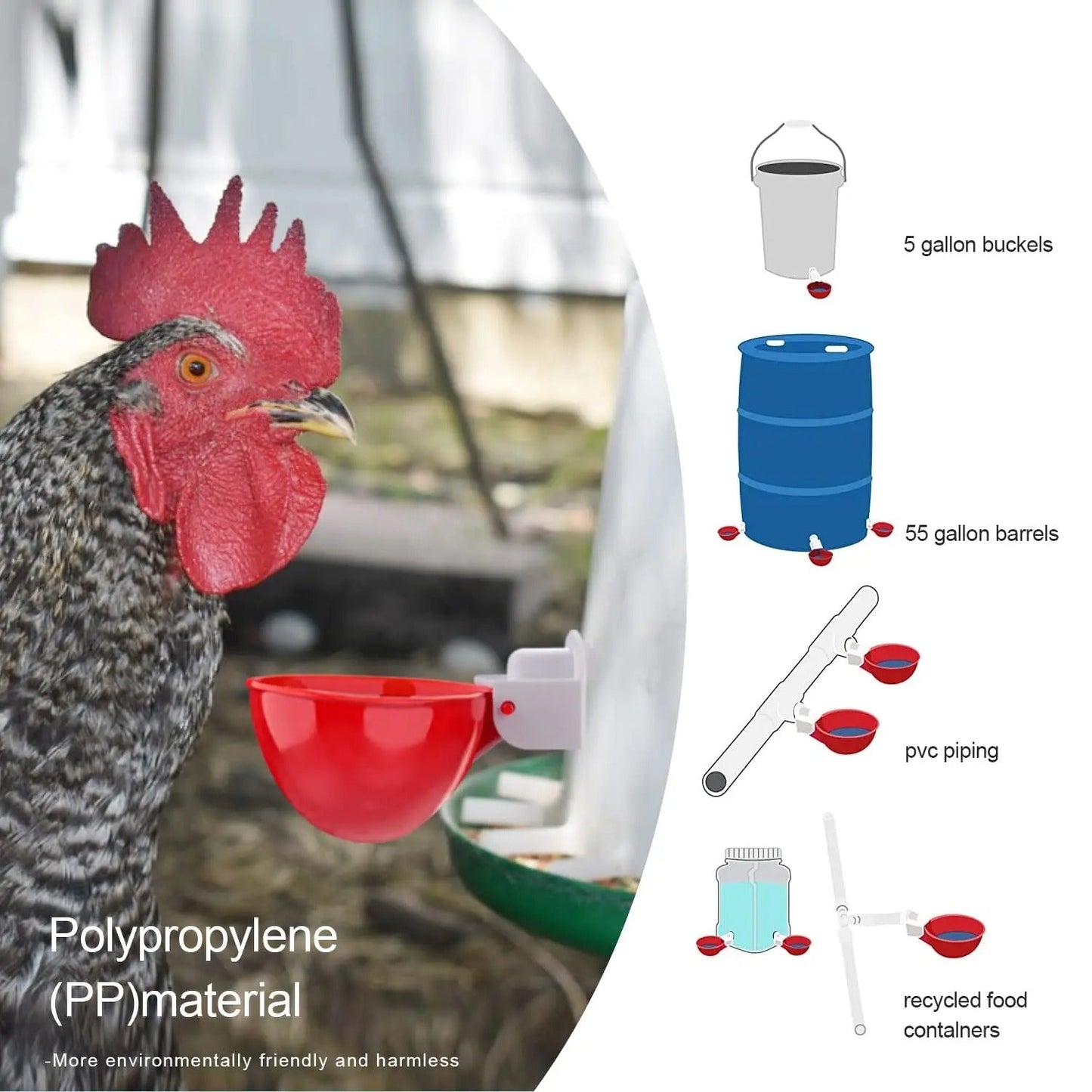 Set of 10 Chicken Waterers