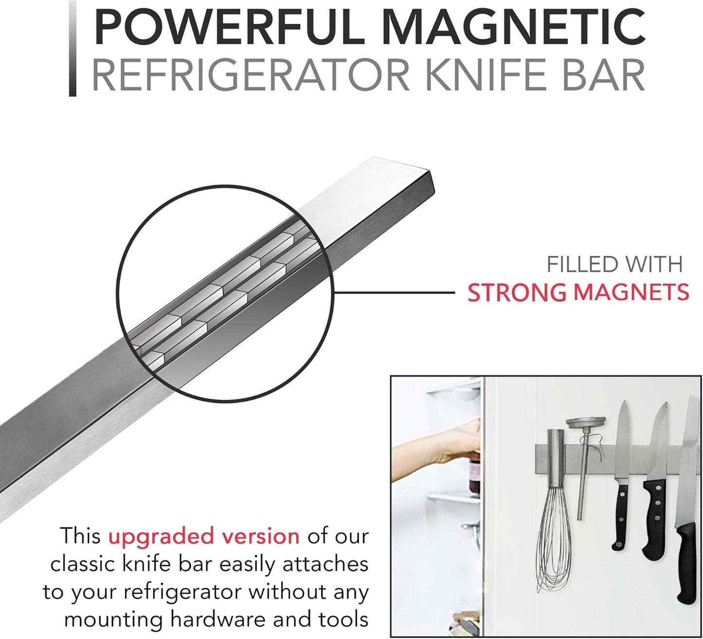 14-Inch Magnetic Knife & Tool Holder – Heavy-Duty, Space-Saving Organizer for Knives and Tools