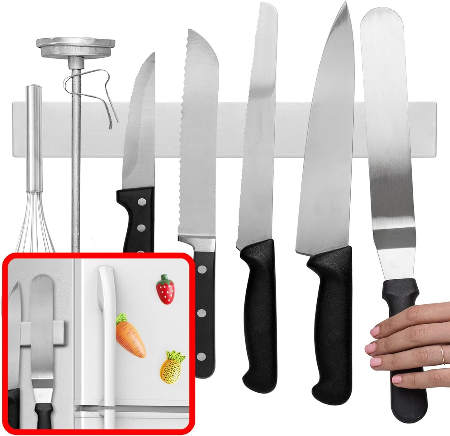 14-Inch Magnetic Knife & Tool Holder – Heavy-Duty, Space-Saving Organizer for Knives and Tools