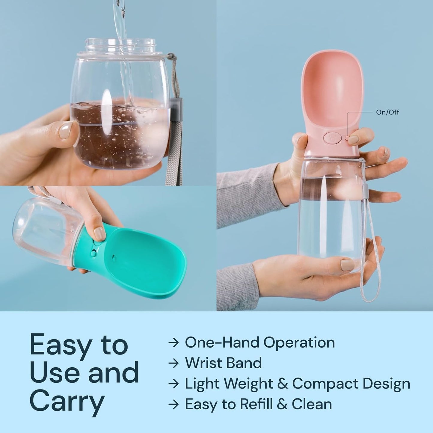 19 oz Portable Dog Water Bottle - Leak-Proof, Travel-Ready Hydration On The Go