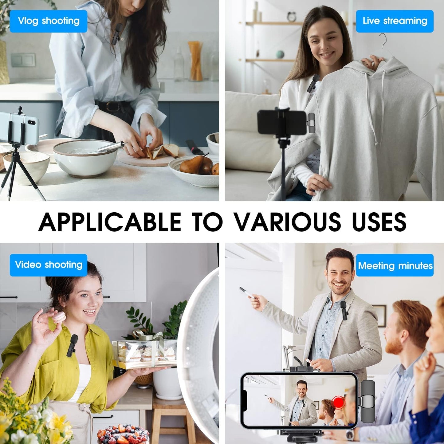 Two-Pack Wireless Microphones for iPhone and iPad