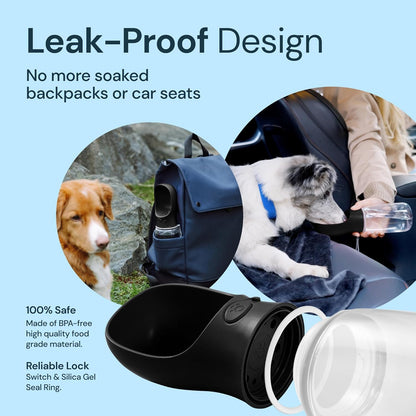 19 oz Portable Dog Water Bottle - Leak-Proof, Travel-Ready Hydration On The Go
