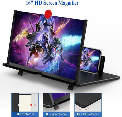16-Inch Phone Screen Magnifier for Immersive Movies, Videos & Gaming