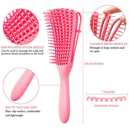 2-Pack Detangling Brush for Afro-Textured Hair (3A–4C)