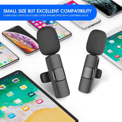 Two-Pack Wireless Microphones for iPhone and iPad