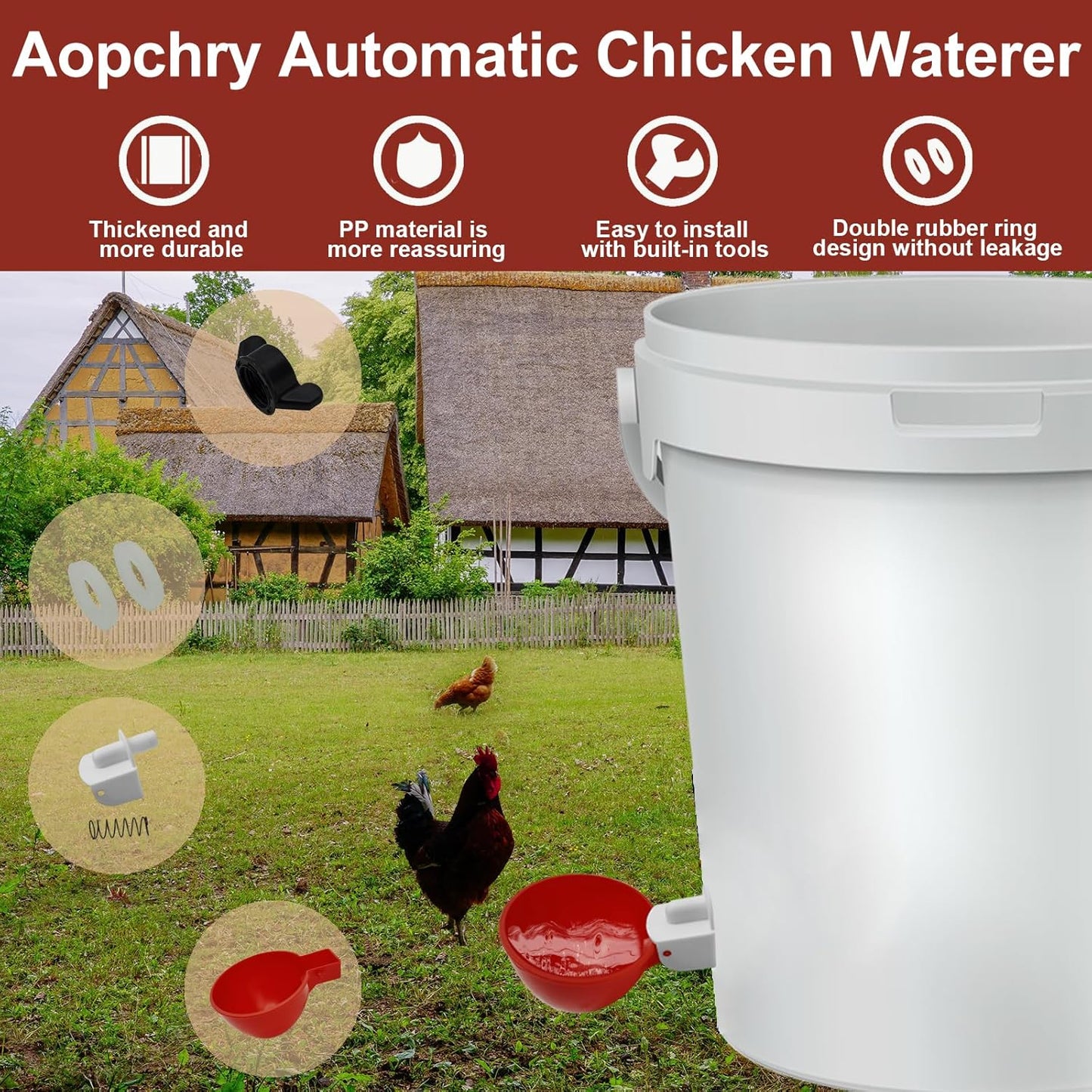 Set of 10 Chicken Waterers