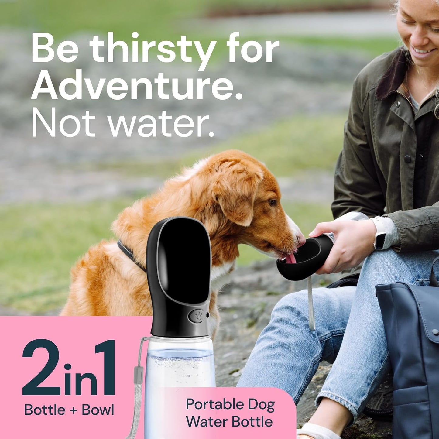 19 oz Portable Dog Water Bottle - Leak-Proof, Travel-Ready Hydration On The Go