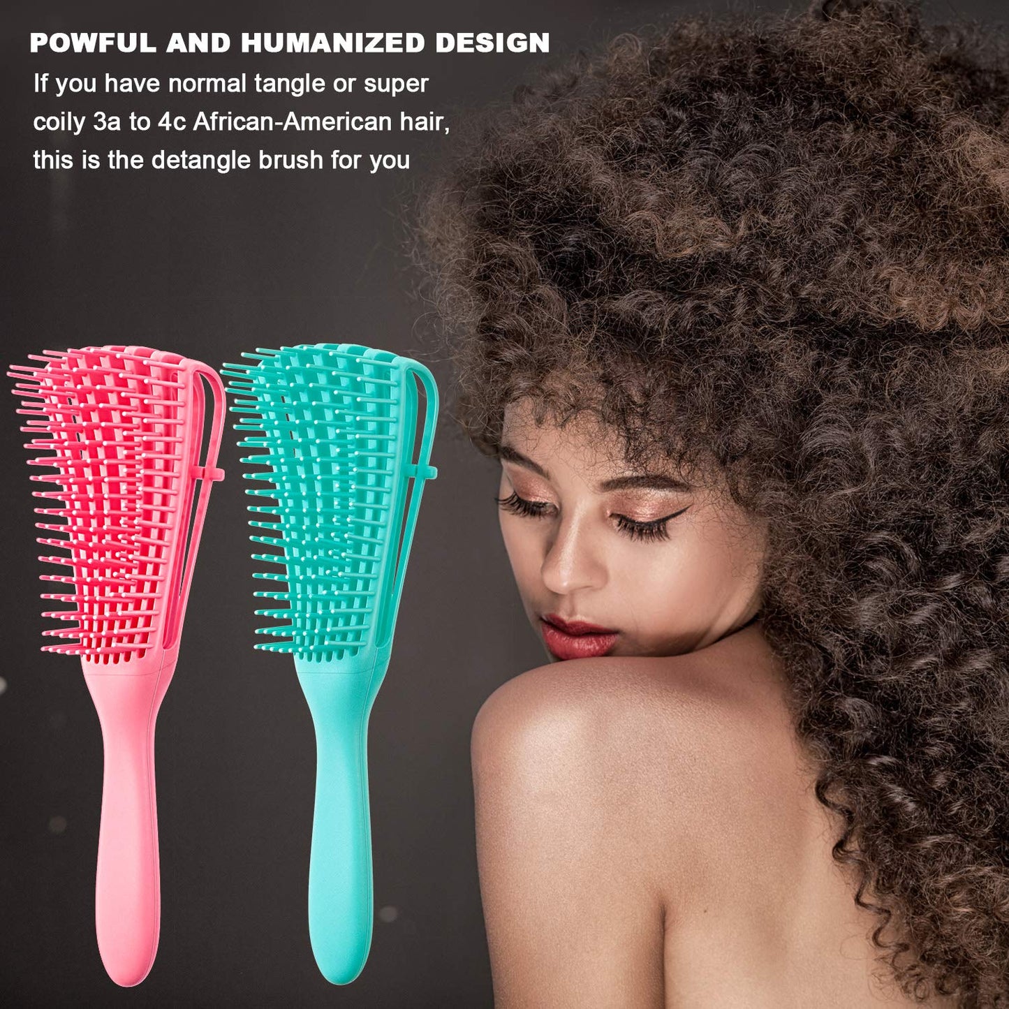 2-Pack Detangling Brush for Afro-Textured Hair (3A–4C)