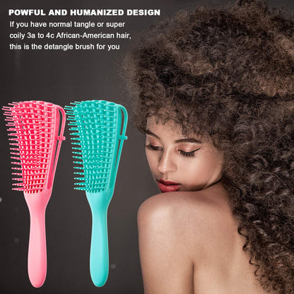 2-Pack Detangling Brush for Afro-Textured Hair (3A–4C)