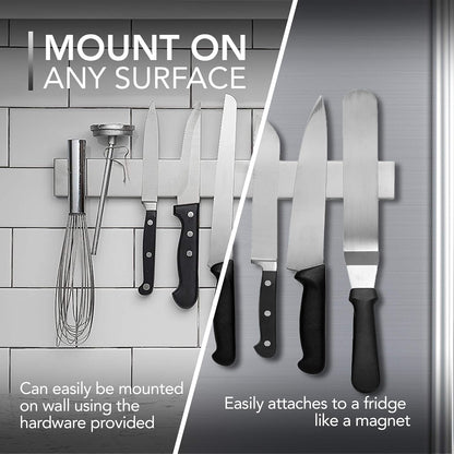 14-Inch Magnetic Knife & Tool Holder – Heavy-Duty, Space-Saving Organizer for Knives and Tools