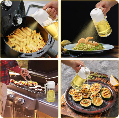 2-Pack Oil Dispenser & Sprayer Bottles – Refillable, Easy-Spray for Cooking