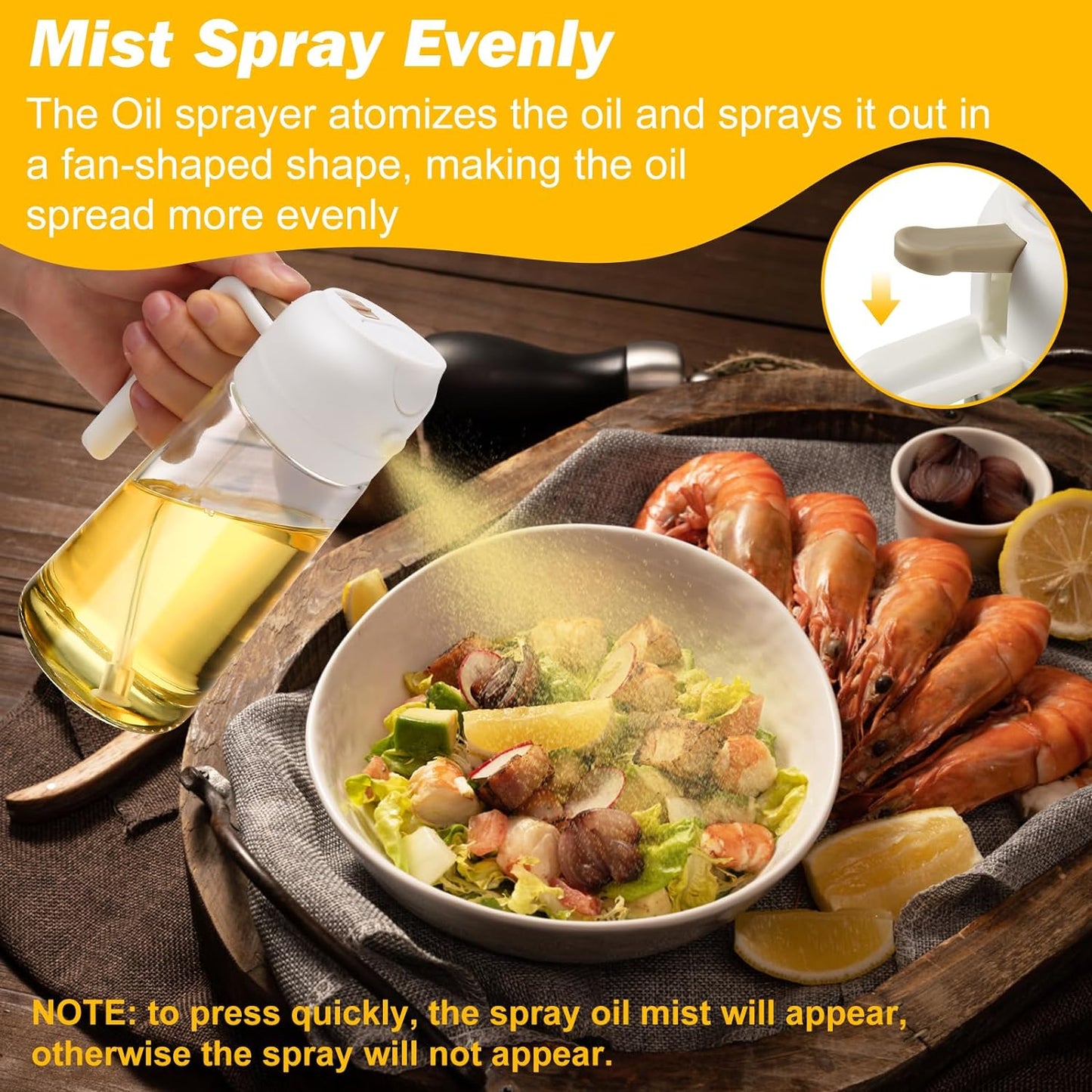 2-Pack Oil Dispenser & Sprayer Bottles – Refillable, Easy-Spray for Cooking