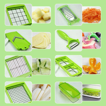 12-in-1 Multifunctional Vegetable Cutter — Slice, Dice, and Julienne with Speed and Safety