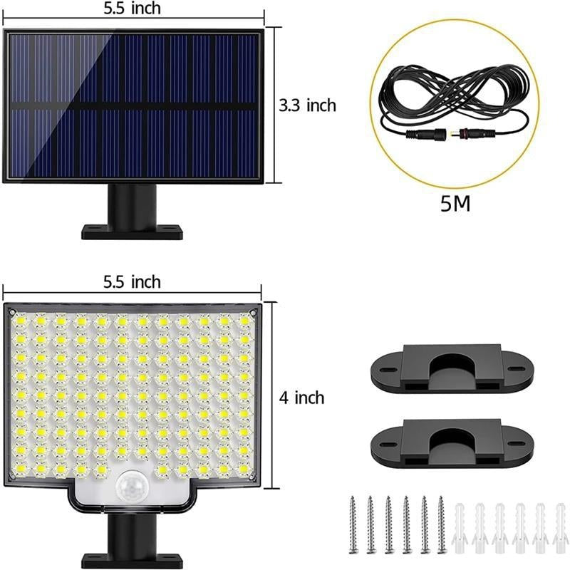 106-LED Solar Outdoor Light with Motion Sensor – Bright, Energy-Saving Outdoor Security Floodlight