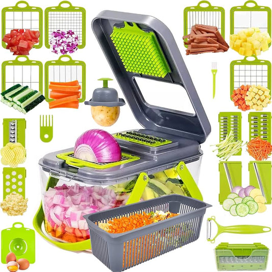 18-in-1 All-in-One Vegetable Slicer & Chopper for Easy, Precise Prep