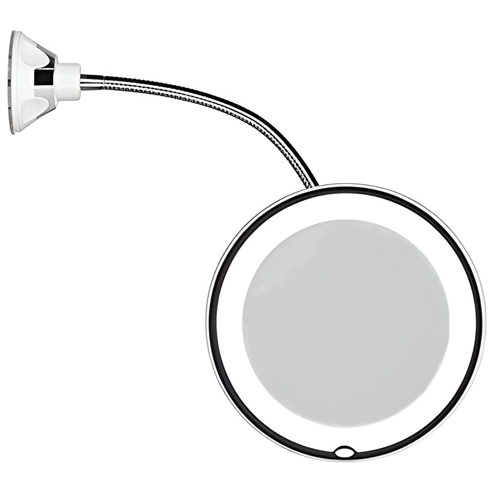 10X LED-Illuminated Magnifying Mirror with Suction Cup