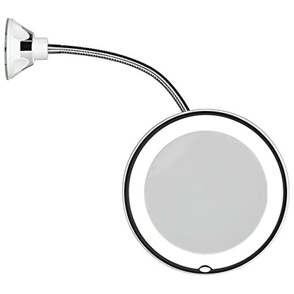 10X LED-Illuminated Magnifying Mirror with Suction Cup