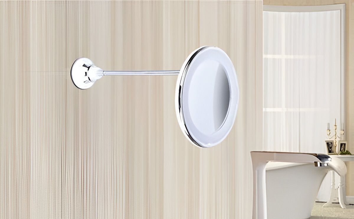 10X LED-Illuminated Magnifying Mirror with Suction Cup