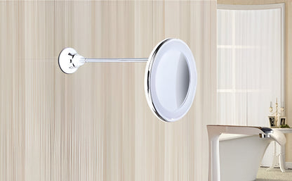 10X LED-Illuminated Magnifying Mirror with Suction Cup