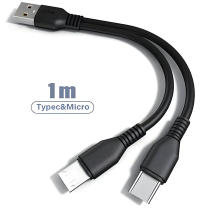 2-in-1 USB Charging Cable with Multi-Port Compatibility