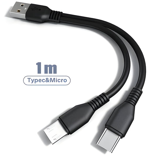 2-in-1 USB Charging Cable with Multi-Port Compatibility