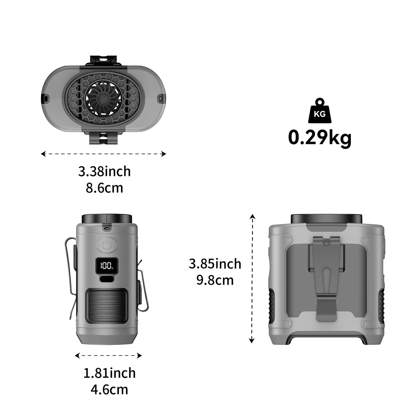 10000mAh Outdoor Waist Fan – Portable, Hands-Free Personal Cooling for Hiking and Camping