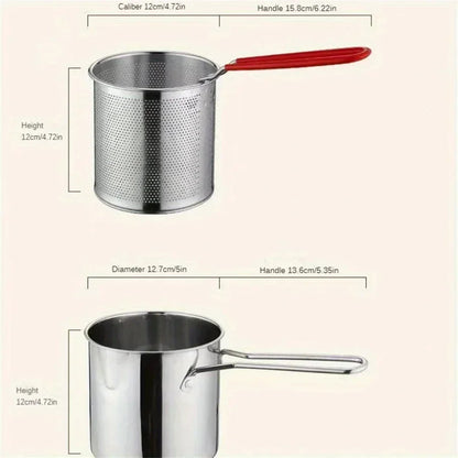 1.2L Deep Fryer Pot with Strainer – Perfect for Crispy Frying