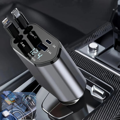 120W Retractable Car Charger - High-Power In-Car Charging with a Tangle-Free Cord