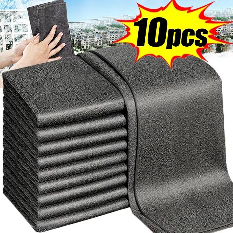 10-Piece Multi-Surface Microfiber Cloth Set for Windows, Car, and Kitchen