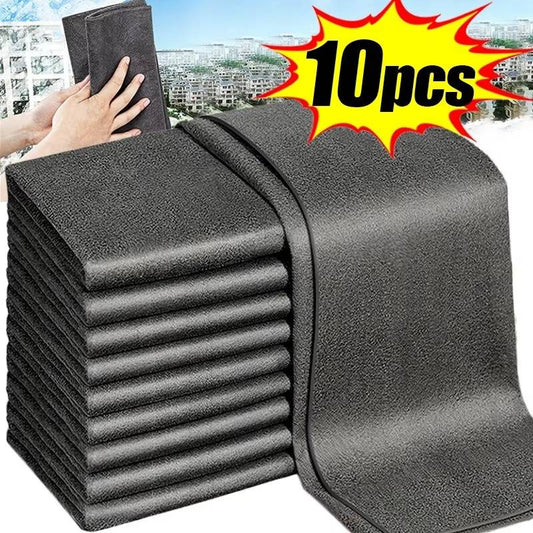 10-Piece Multi-Surface Microfiber Cloth Set for Windows, Car, and Kitchen