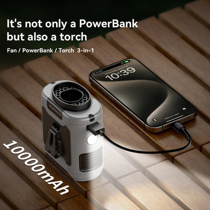 10000mAh Outdoor Waist Fan – Portable, Hands-Free Personal Cooling for Hiking and Camping