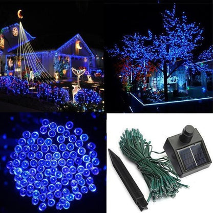 Enchanting 17-Meter String with 100-LED Solar-Powered Fairy Lights