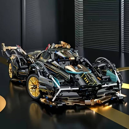 1690-Piece V12 Model Car Building Block Set – Realistic Engine Detail