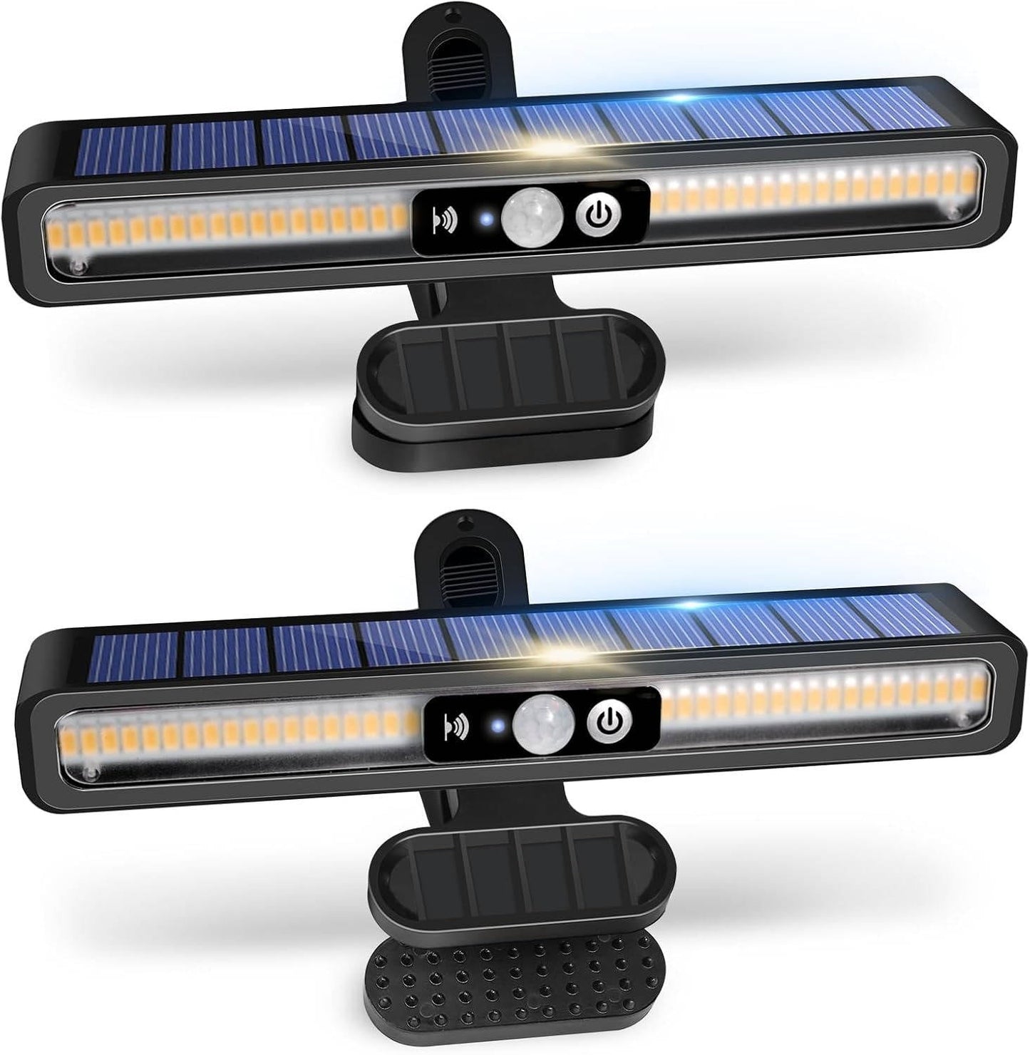 2-Pack Portable Solar Fence Lights for Bright Outdoor Illumination