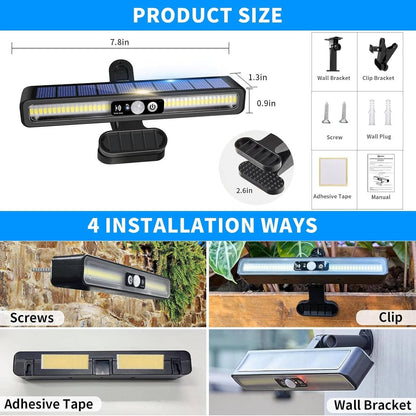 2-Pack Portable Solar Fence Lights for Bright Outdoor Illumination