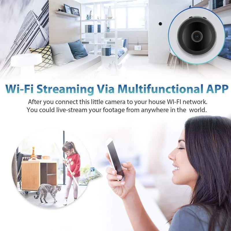 1080p Magnetic WiFi Mini Camera - Ultra-Compact Wireless Security Camera