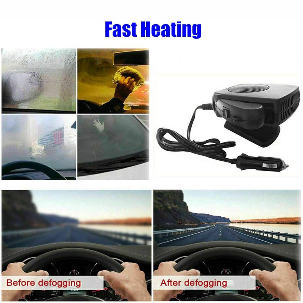 12V Car Heater Fan – 150W/300W Portable Ceramic Auto Heater for Fast Defrost & Quick Cabin Heating