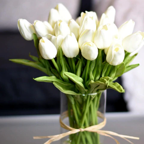 Set of 10 Realistic Artificial Tulips