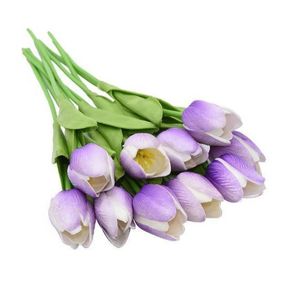 Set of 10 Realistic Artificial Tulips