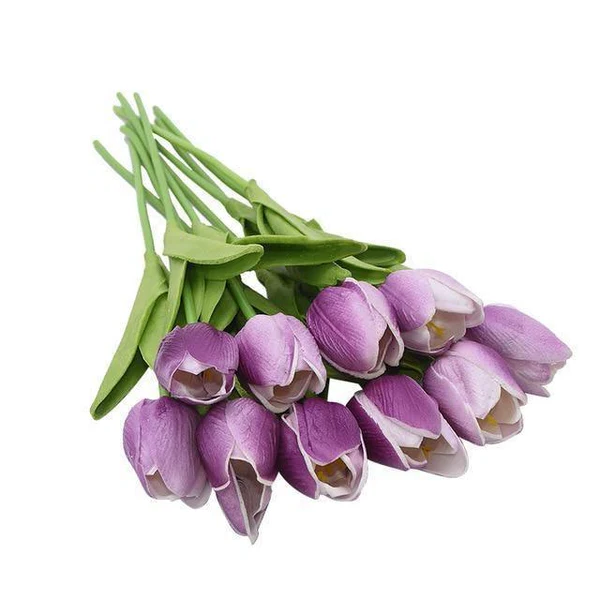 Set of 10 Realistic Artificial Tulips