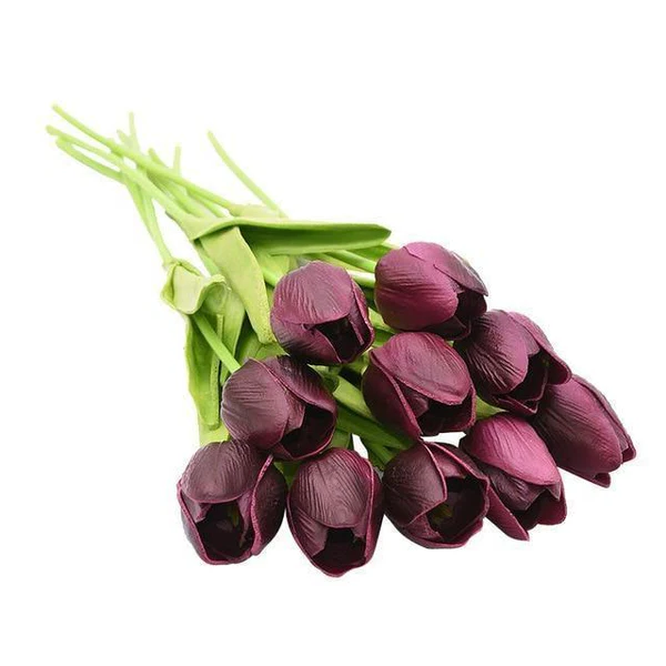 Set of 10 Realistic Artificial Tulips