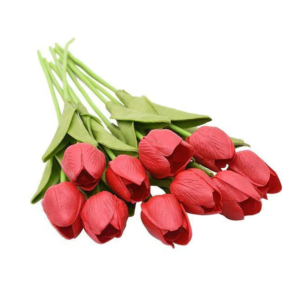 Set of 10 Realistic Artificial Tulips