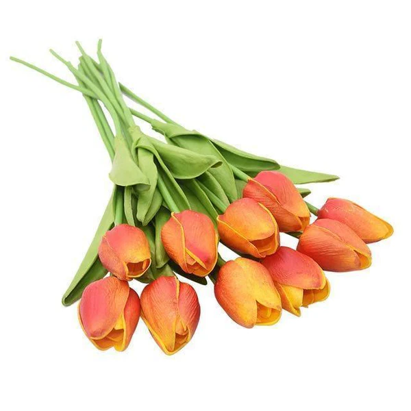 Set of 10 Realistic Artificial Tulips
