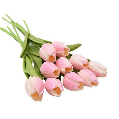Set of 10 Realistic Artificial Tulips