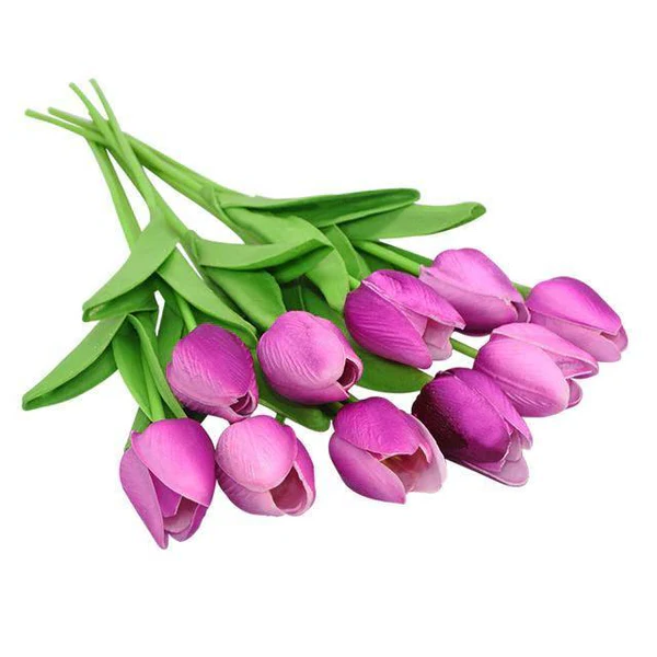 Set of 10 Realistic Artificial Tulips