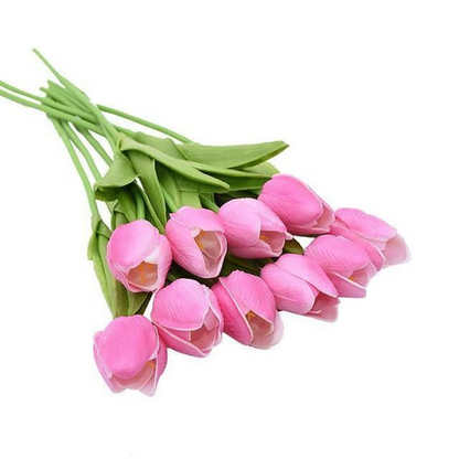 Set of 10 Realistic Artificial Tulips