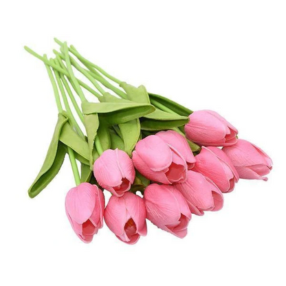 Set of 10 Realistic Artificial Tulips