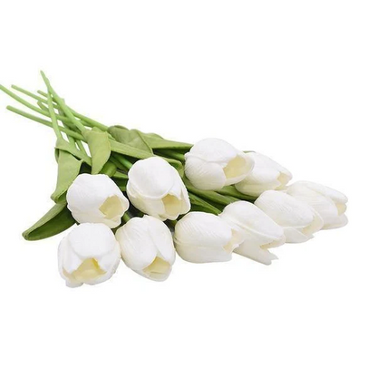 Set of 10 Realistic Artificial Tulips