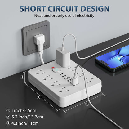 14-in-1 Power Strip with Built-In Surge Protection